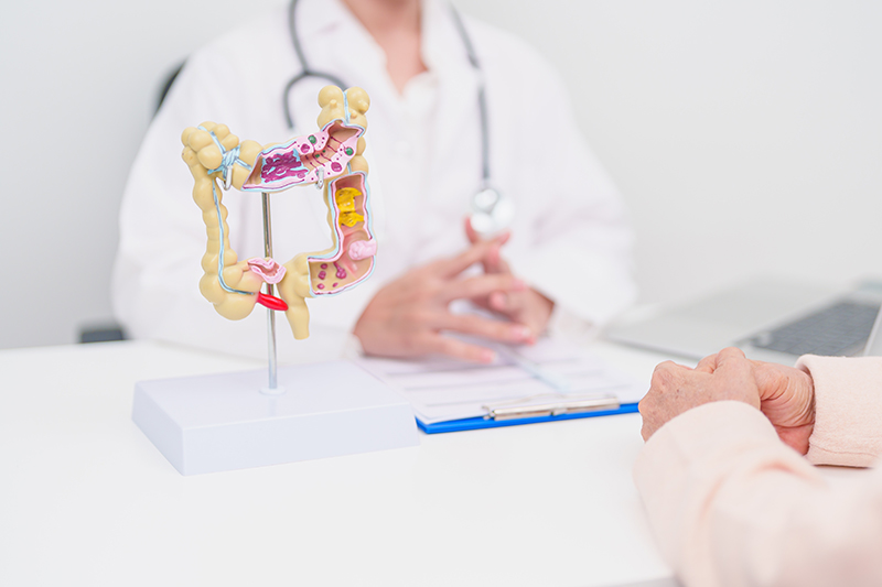 Patient consultation with a colorectal specialist